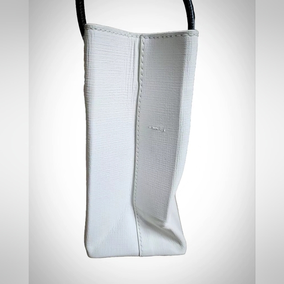 Balenciaga Shopping North South Tote XXS Bag White Black Logo Square Crossbody - Picture 4 of 11